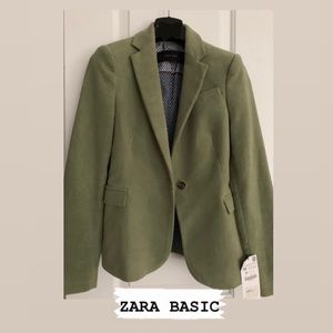 Trendy NWT Zara Olive Green Blazer